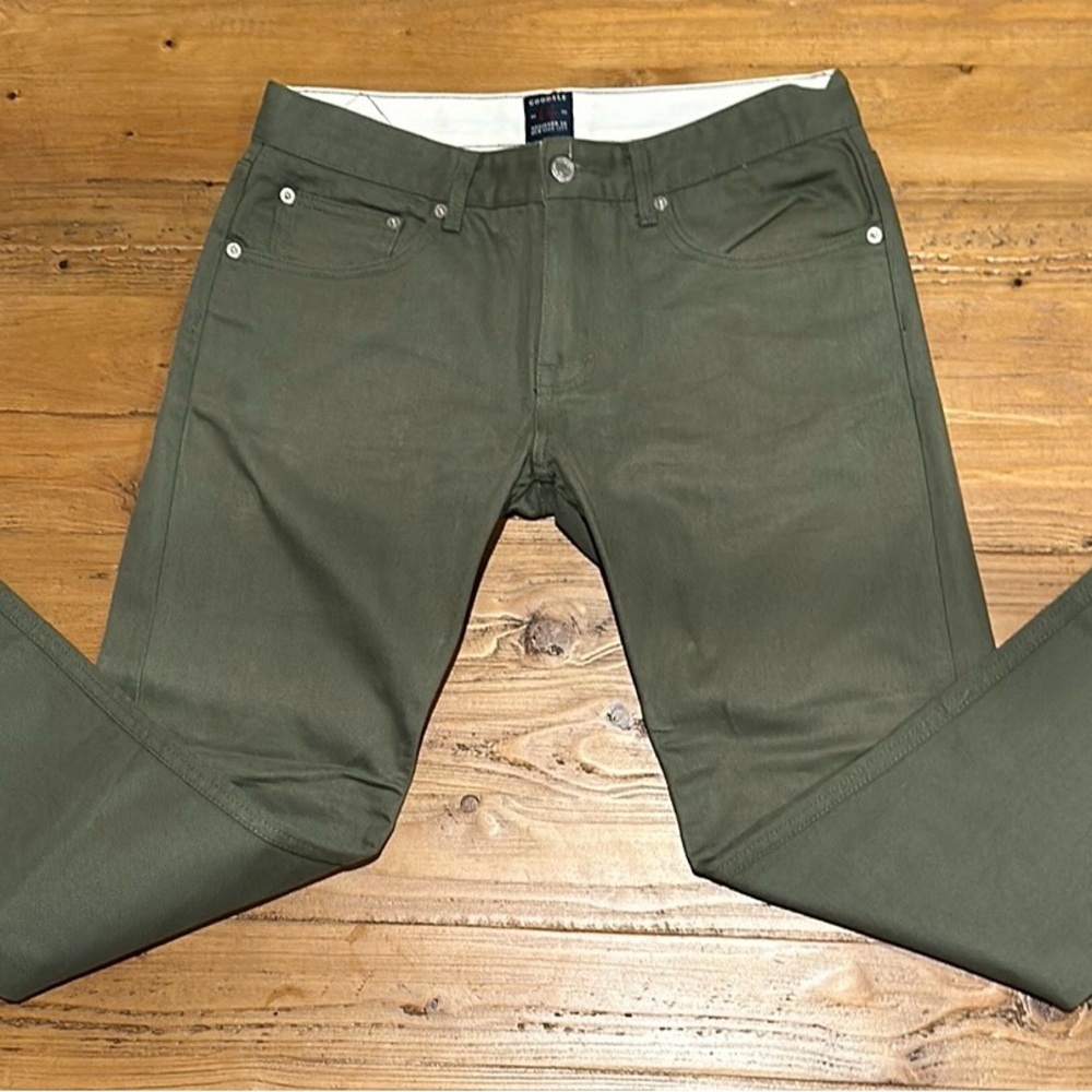 Goodale olive green jeans 34x32. Like new